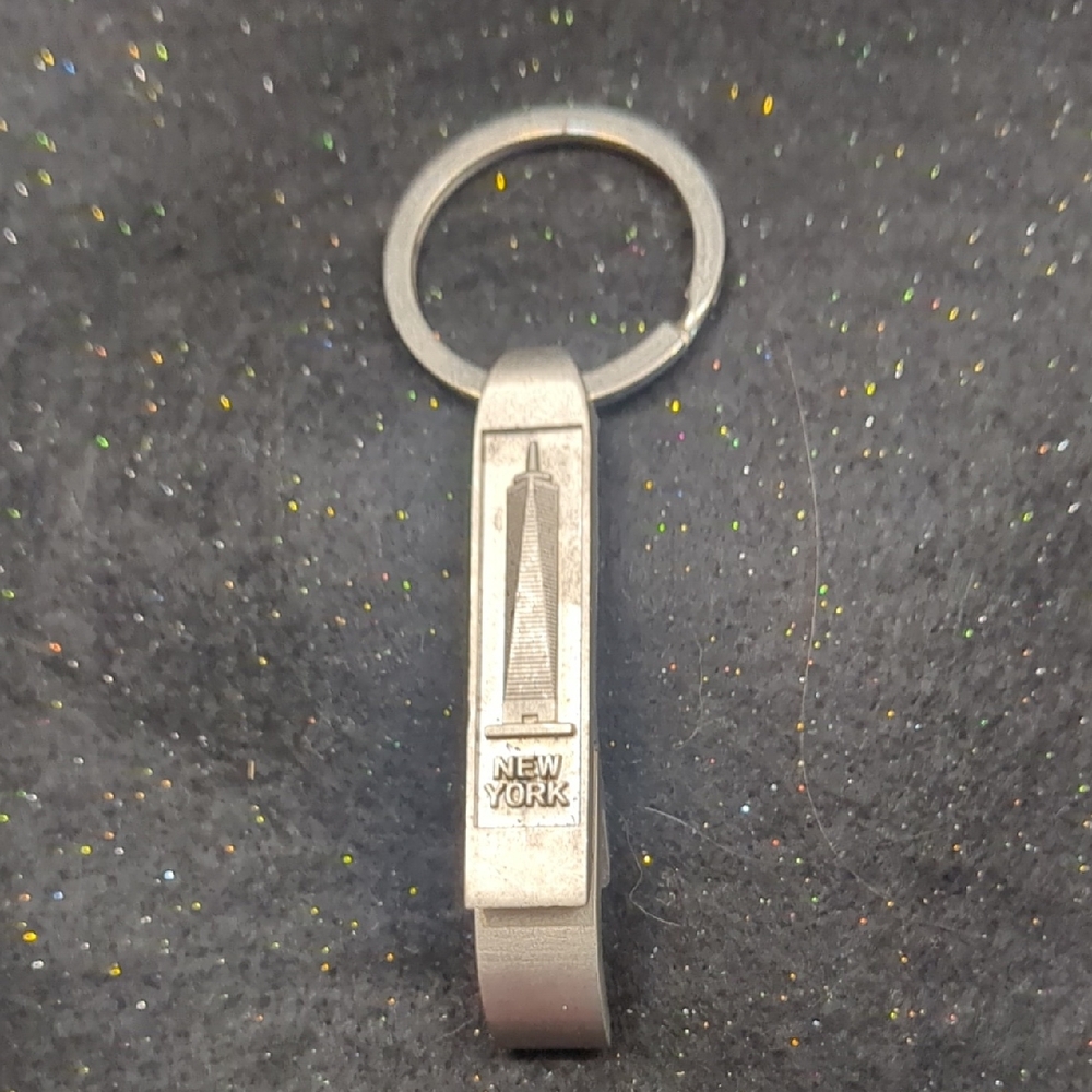 New York Keychain Bottle Opener - Silver Tone Souvenir
